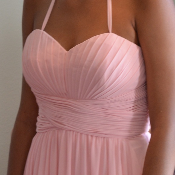 DUSTY PINK SWEETHEART CHIFFON DRESS - Picture 3 of 7